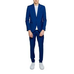 Mulish Blue Plaid Suit Model Style Men Light blue Suits